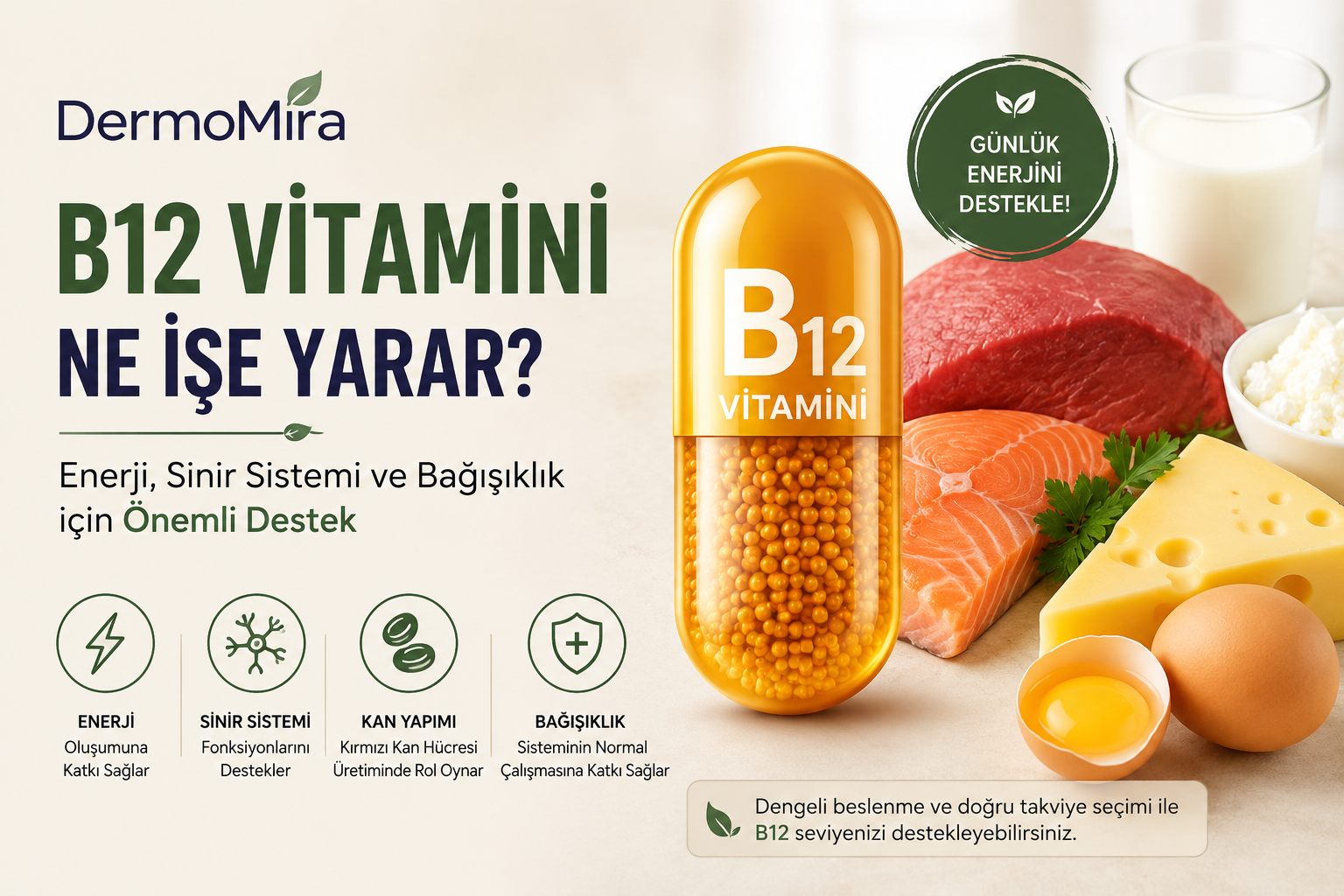 DermoMira Blog | B12 Vitamini Ne İşe Yarar?
