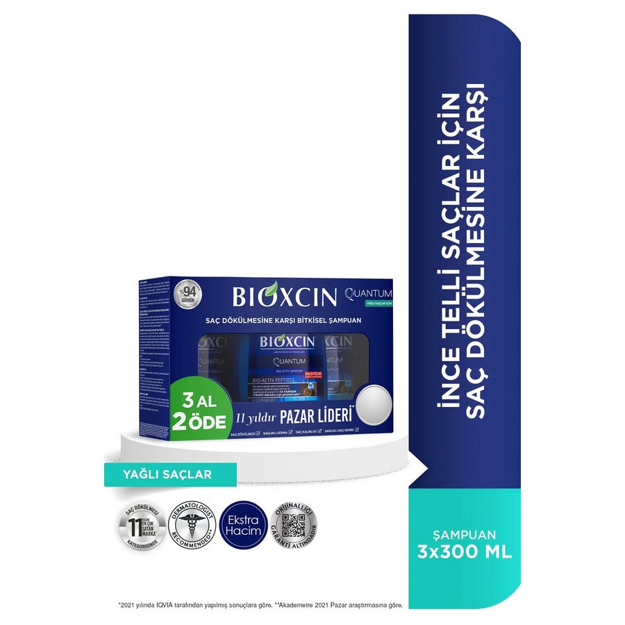 Bioxcin Quantum Şampuan 3al 2öde (Yağlı Saçlar)