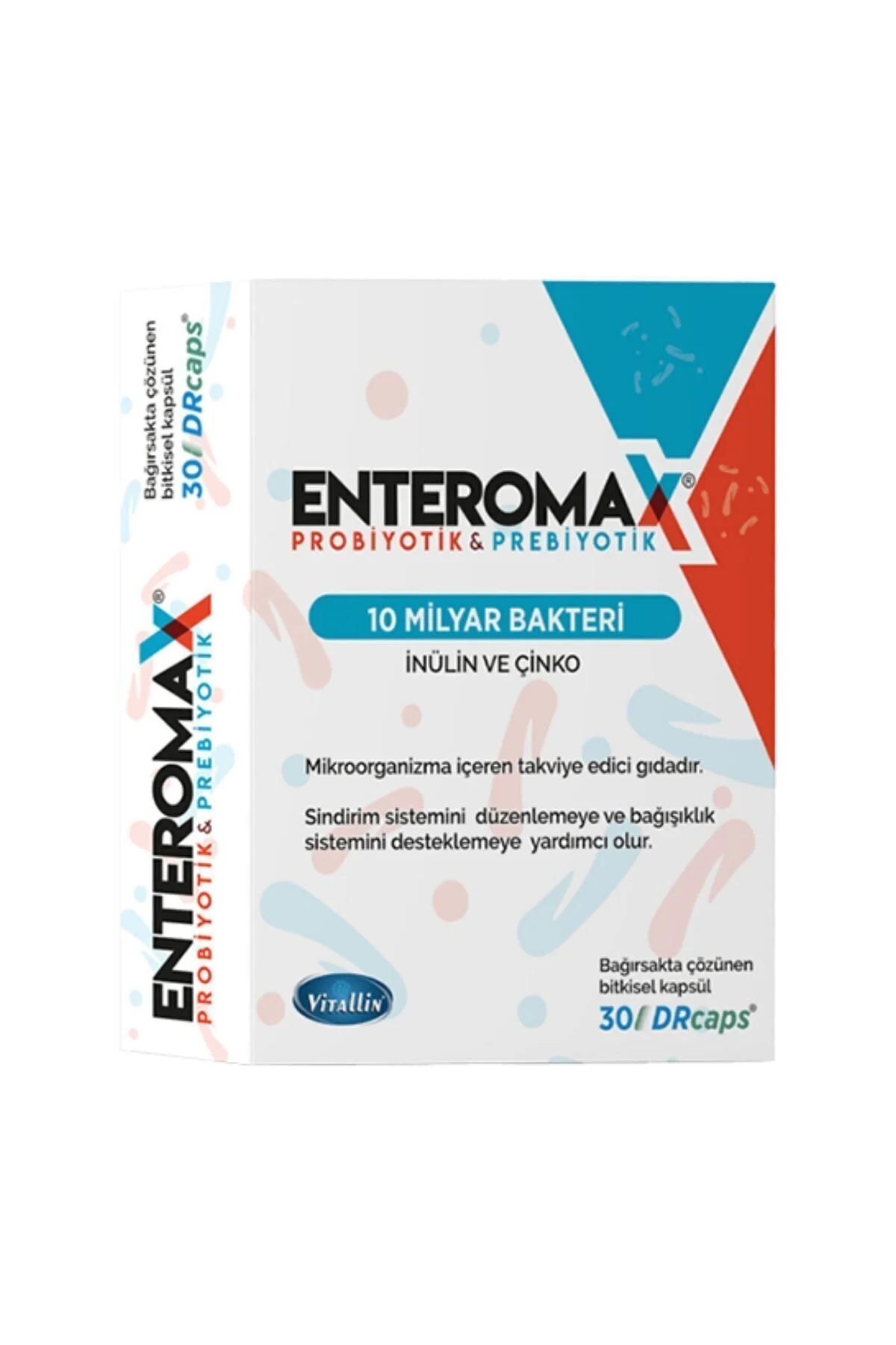 Enteromax Probiyotik Mikroorganizma İçeren 30 Kapsül