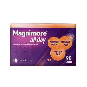 Magnimore All Day Magnezyum ve P5P (Vitamin B6) Takviye Edici Gıda 90 Tablet