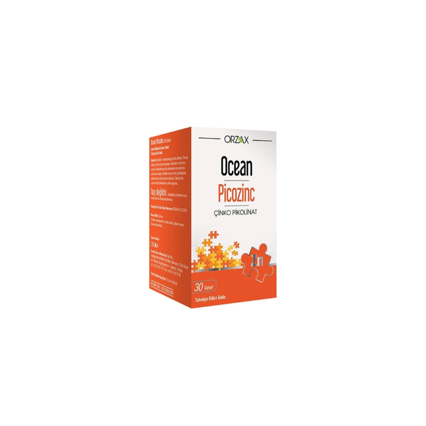 Orzax Ocean Picozinc Takviye Edici Gıda 30 Tablet