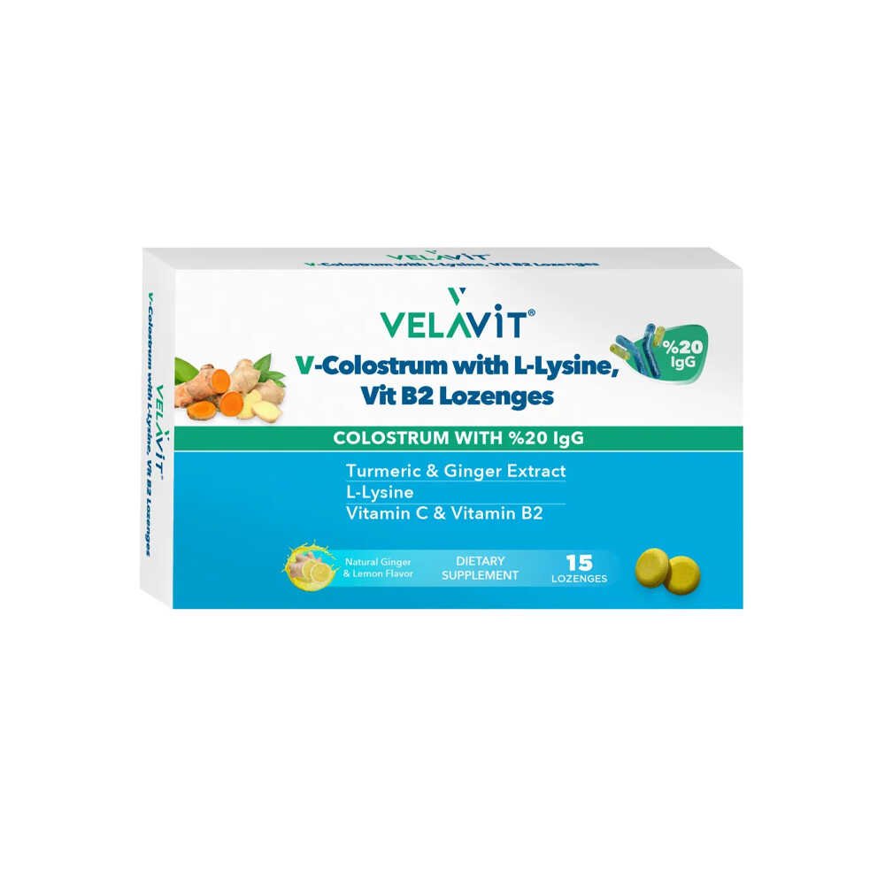 Velavit V-Colostrum Zencefil Zerdeçal İçeren Pastil 15 Adet