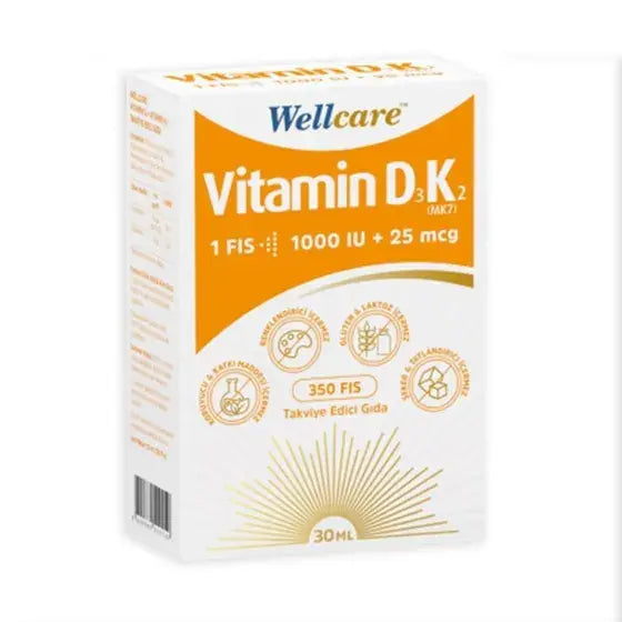 WellCare Vitamin D3 + Vitamin K2 Takviye Edici Gıda 30 ml